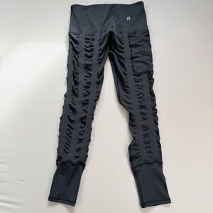 Skinnify Resistance Band Leggings SMALL Black Pocket Athletic Workout Gym